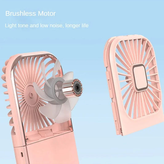 3000mah Folding Handheld Fan USB Charging Digital Display Outdoor Mini Neck Hanging For Sport Outdoor
