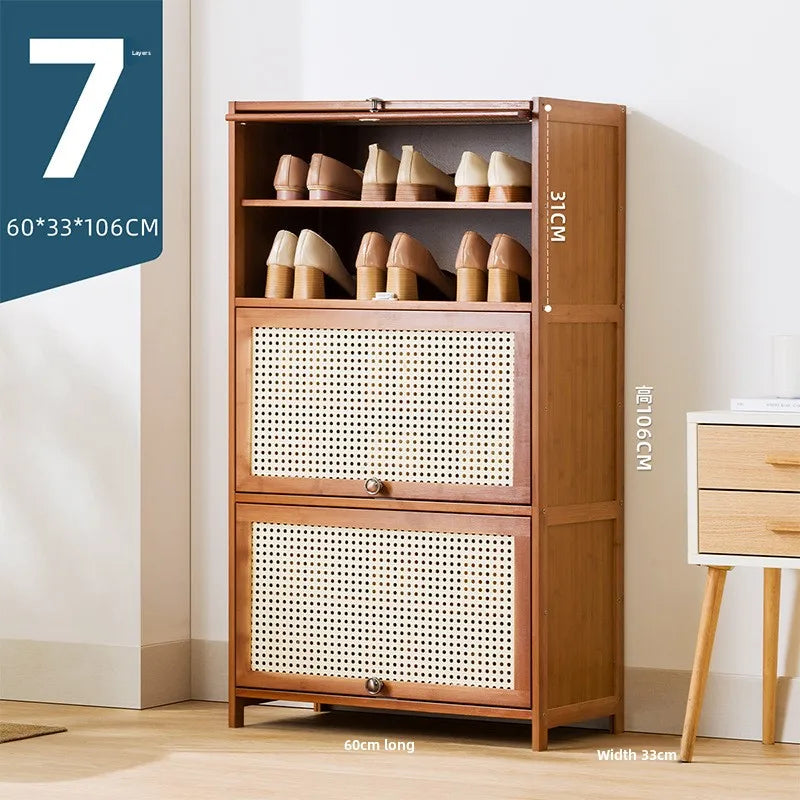 Imitation rattan woven shoe cabinet, simple shoe rack at the door of the home, economical, good-looking indoors
