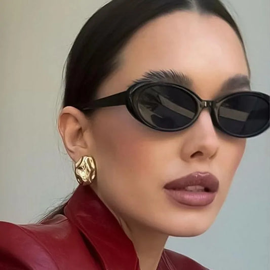 Small Oval Sunglasses for Women's Vintage Design Sun glasses Shades Female Sexy Retro Punk Men Sunglass Outdoor Trendy Eyewear