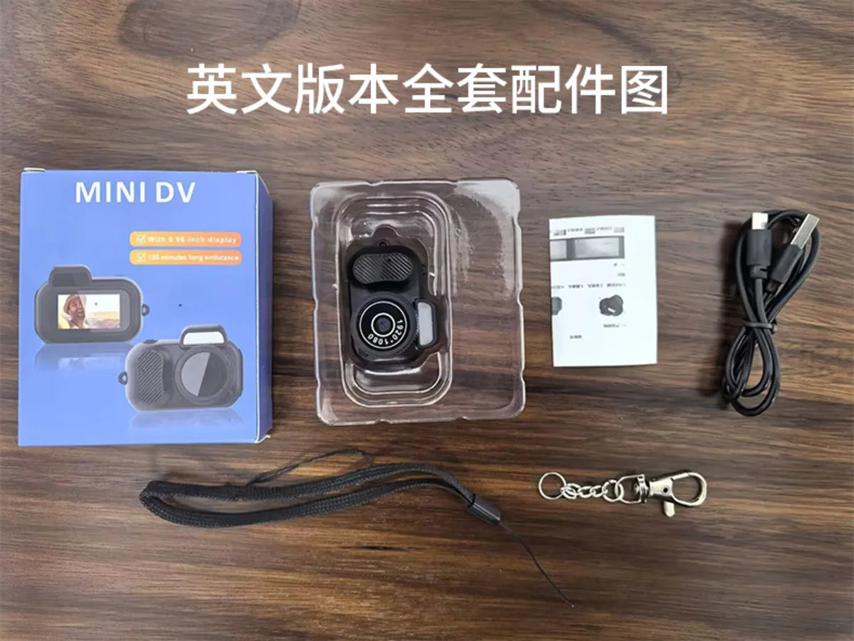Mini Y3000 Keychain Camera8MP Photo Tiny Digital Body Cameras Thumb Cam, DV Micro Camcorder Support SD Card with Screen for Kids