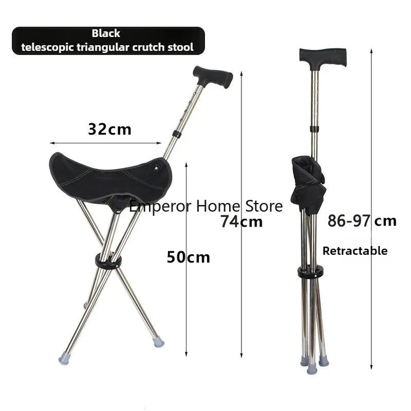 Climbing Mountain Beach Chair Retractable Folding Straight Cane Stool Elderly Assistance Walking Leisure Hand-held Chair 캠핑의자 의자