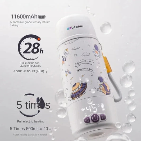 Wireless TemperatureControlled Cup, Portable Baby Bottle Warmer and Travel Kettle, Compact Water Heater, Quick Heat Bottle