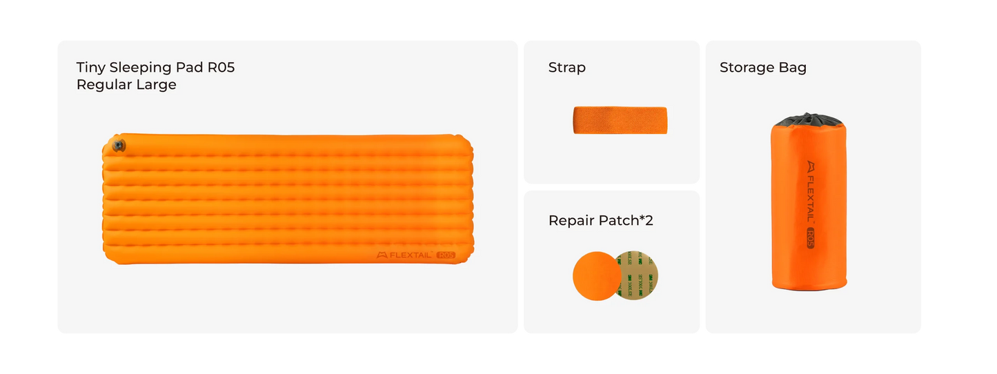 FLEXTAIL TINY SLEEPING PAD R05 – 196cm Insulated Sleeping Pad, R 5.6 Inflatable Air Mat, 4 Seasons Outdoor Camping Air Mattress