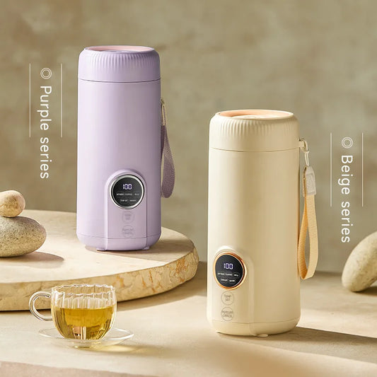 LED Digital Display Boiling Water Electric Bottle 220V 400W Leakproof Travel Milk Coffee Heating Cup Portable Hot Water Kettle