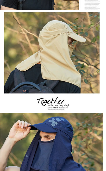 Foldable Quick Drying Waterproof 360° Visor Hat UV Protection Baseball Cap Men Shawl Sun Hats Women Dual Use Fishing Hiking Cap