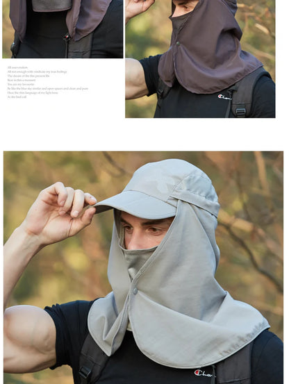 Foldable Quick Drying Waterproof 360° Visor Hat UV Protection Baseball Cap Men Shawl Sun Hats Women Dual Use Fishing Hiking Cap