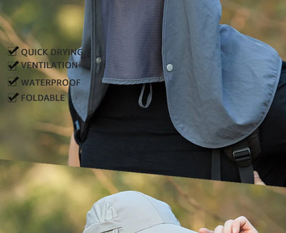 Foldable Quick Drying Waterproof 360° Visor Hat UV Protection Baseball Cap Men Shawl Sun Hats Women Dual Use Fishing Hiking Cap