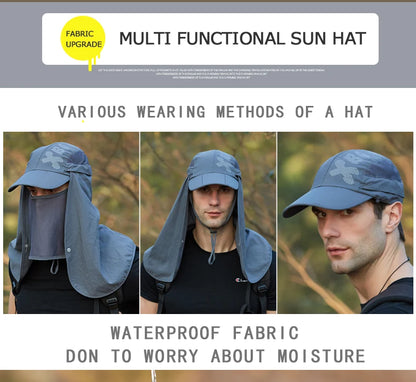 Foldable Quick Drying Waterproof 360° Visor Hat UV Protection Baseball Cap Men Shawl Sun Hats Women Dual Use Fishing Hiking Cap