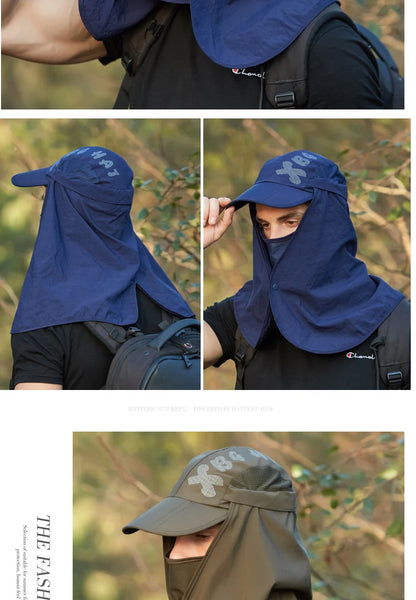 Foldable Quick Drying Waterproof 360° Visor Hat UV Protection Baseball Cap Men Shawl Sun Hats Women Dual Use Fishing Hiking Cap