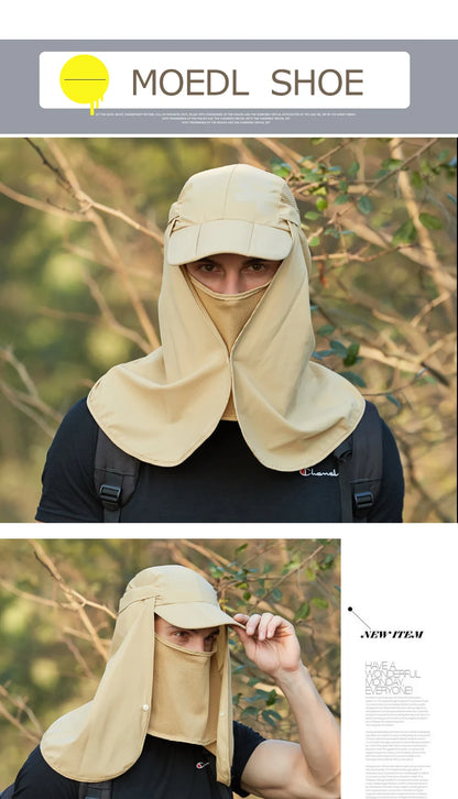 Foldable Quick Drying Waterproof 360° Visor Hat UV Protection Baseball Cap Men Shawl Sun Hats Women Dual Use Fishing Hiking Cap
