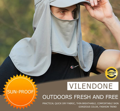 Foldable Quick Drying Waterproof 360° Visor Hat UV Protection Baseball Cap Men Shawl Sun Hats Women Dual Use Fishing Hiking Cap