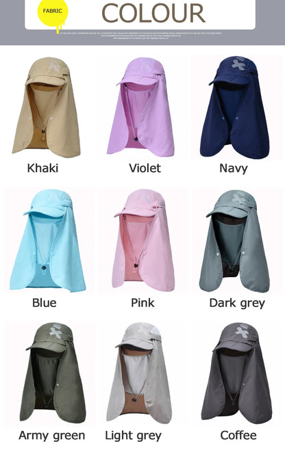 Foldable Quick Drying Waterproof 360° Visor Hat UV Protection Baseball Cap Men Shawl Sun Hats Women Dual Use Fishing Hiking Cap