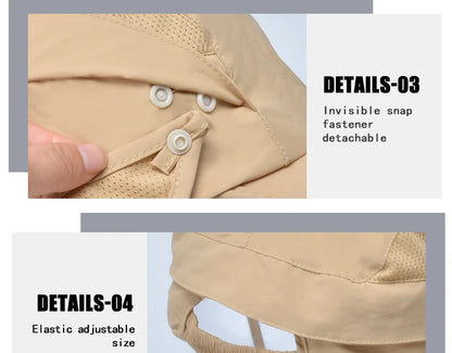Foldable Quick Drying Waterproof 360° Visor Hat UV Protection Baseball Cap Men Shawl Sun Hats Women Dual Use Fishing Hiking Cap