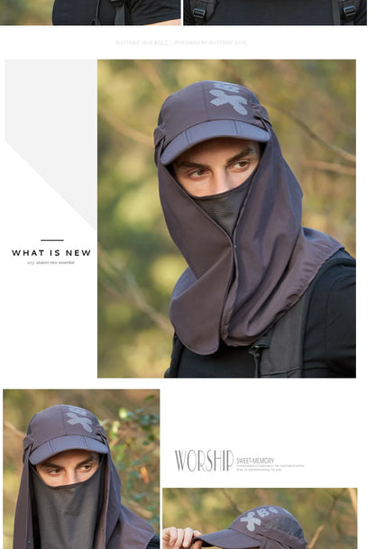 Foldable Quick Drying Waterproof 360° Visor Hat UV Protection Baseball Cap Men Shawl Sun Hats Women Dual Use Fishing Hiking Cap