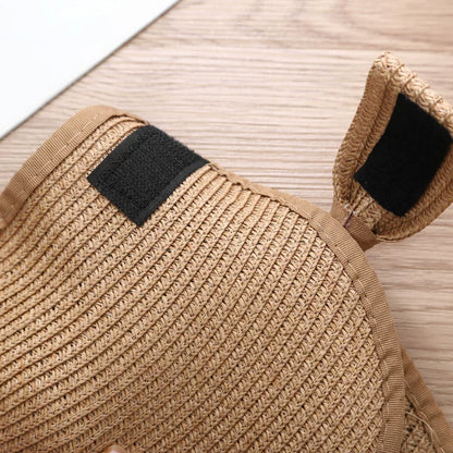 New Women Summer Visors Hat Foldable Wide Large Brim Bowknot Empty Top Straw Hats  chapeau femme Beach UV Protection Caps