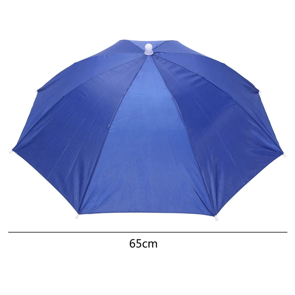 Portable Rain Umbrella Hat Foldable Outdoor Fishing Sunshade Waterproof Camping Headwear Beach Head Hats Fishing Hat 55-95CM