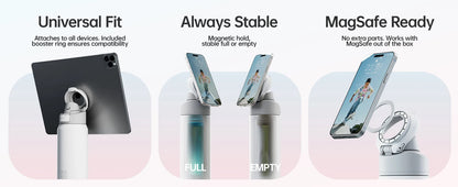 Fjbottle Magnetic Thermos Stainless Steel Sports Water Bottle with Magnetic Phone Holder Bouncing cover Insulation Cup