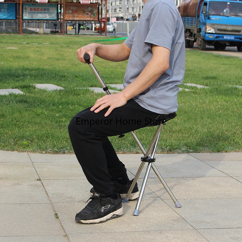 Climbing Mountain Beach Chair Retractable Folding Straight Cane Stool Elderly Assistance Walking Leisure Hand-held Chair 캠핑의자 의자
