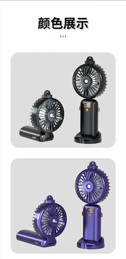 Mini Handheld Small Fan Portable Desk Misting Fan USB Rechargeable Portable Small Air Cooler Cooling Spray Humidifier Fan