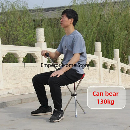 Climbing Mountain Beach Chair Retractable Folding Straight Cane Stool Elderly Assistance Walking Leisure Hand-held Chair 캠핑의자 의자