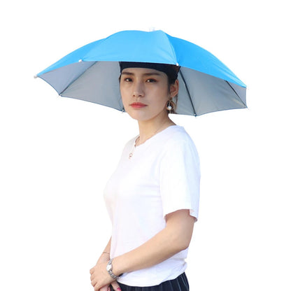 Portable Rain Umbrella Hat Foldable Outdoor Fishing Sunshade Waterproof Camping Headwear Beach Head Hats Fishing Hat 55-95CM