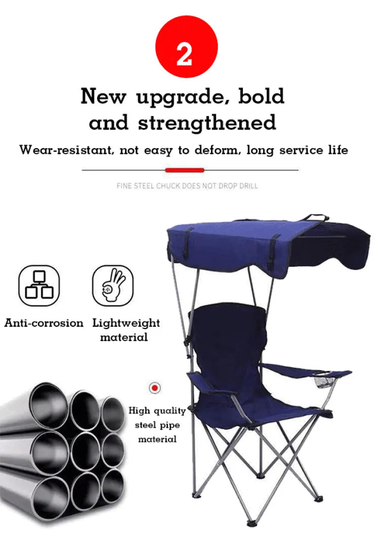 Stylish and Practical Beach Chair with Umbrella and Cooler Bag, Suitable for Picnics and Outdoor Activities