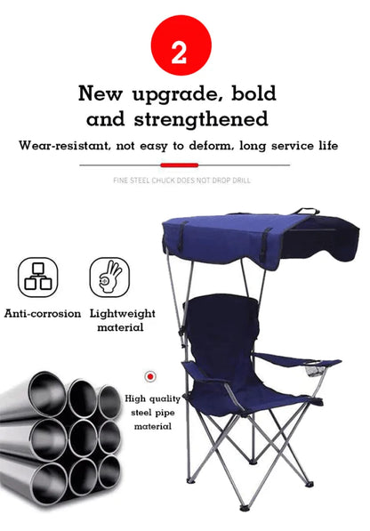 Stylish and Practical Beach Chair with Umbrella and Cooler Bag, Suitable for Picnics and Outdoor Activities