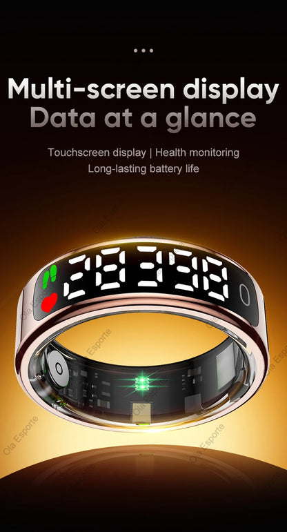 2026 Smart Ring Display Screen and Touch, Wireless Charging,Smart Control,Health Manager,5ATM Waterproof For Men Women New Rings