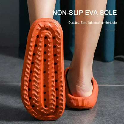 High quality Women Thick Slippers Indoor Home Eva Soft Sole Pillow Slides Sandals Woman Summer Non Slip Beach Flip Flops New
