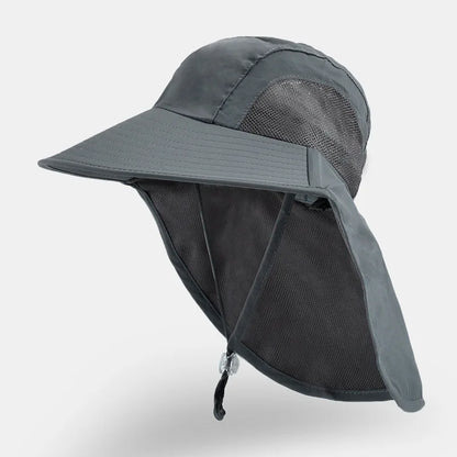 Kids Sun Hat with Neck Flap UV Protection Summer Toddler Beach Hat Unisex Ponytail Hat Wide Brim Fishing Hat