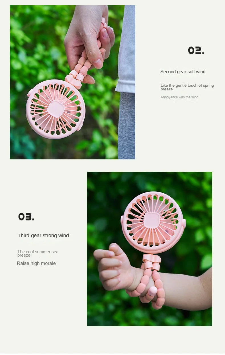 Fan for Cart Stroller Fans Portable Outdoor Fan Clip On for Baby 600mAh USB Rechargeable Handheld Electric Fan for Home 3 Speeds