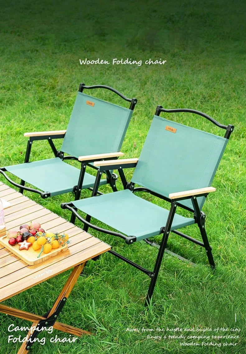 GIANXI Summer Outdoor Camping Green Folding Chair Aluminum Black Frame Portable ultra-light Fishing Chair Barbecue Beach Chair