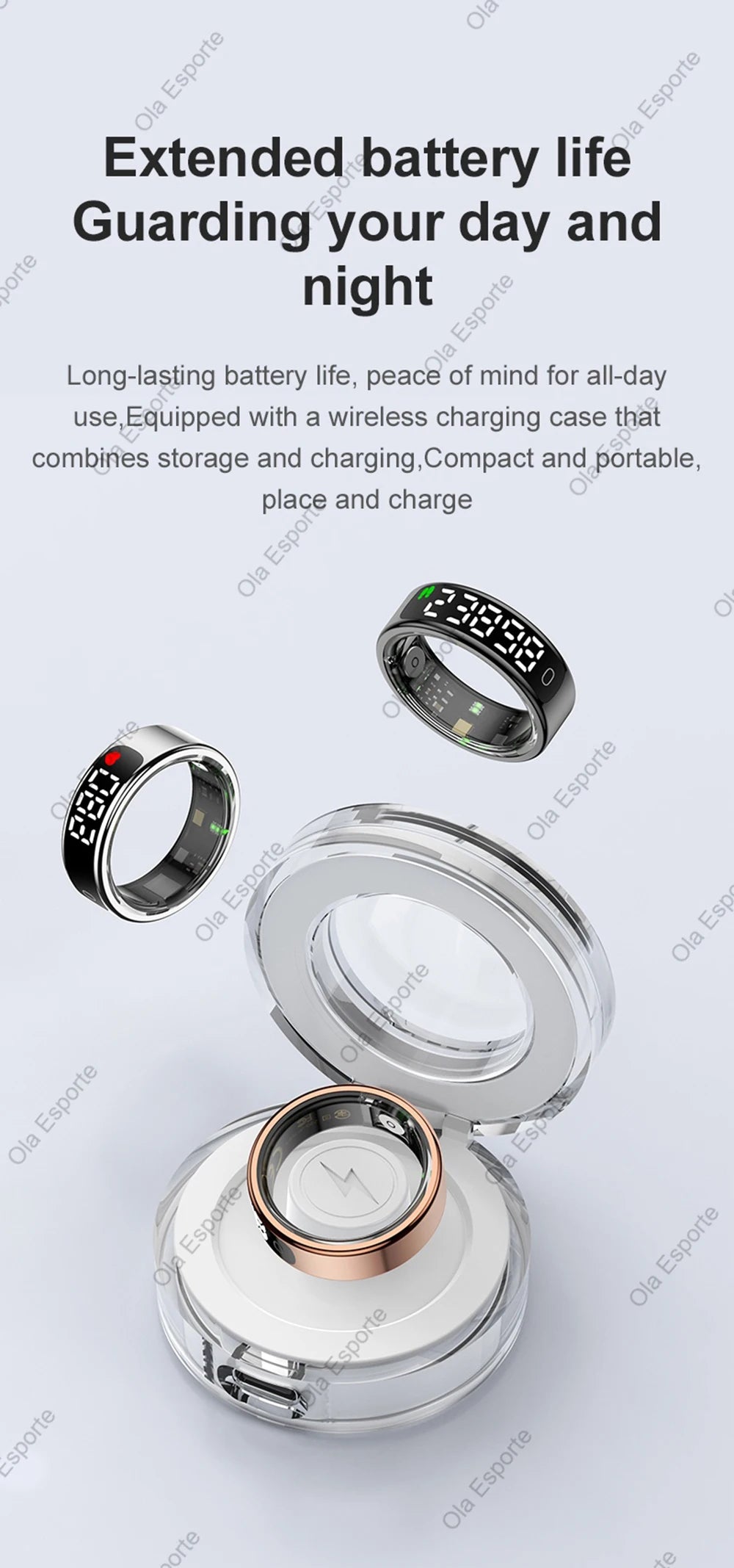 2026 Smart Ring Display Screen and Touch, Wireless Charging,Smart Control,Health Manager,5ATM Waterproof For Men Women New Rings