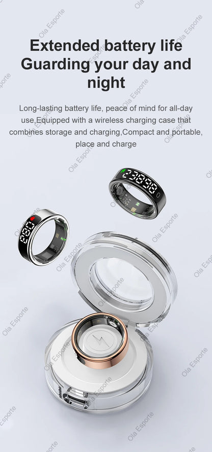 2026 Smart Ring Display Screen and Touch, Wireless Charging,Smart Control,Health Manager,5ATM Waterproof For Men Women New Rings