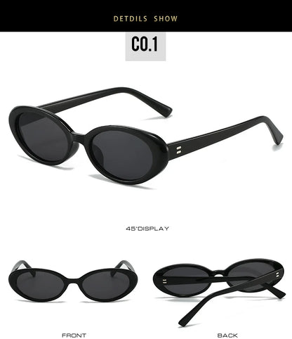 Small Oval Sunglasses for Women's Vintage Design Sun glasses Shades Female Sexy Retro Punk Men Sunglass Outdoor Trendy Eyewear