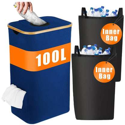 Empty Bottle Storage Basket Wastewater Bottle Collection Bag Folding Storage Bag for Bottle Organizer Recyclable Bottle Tote Bag