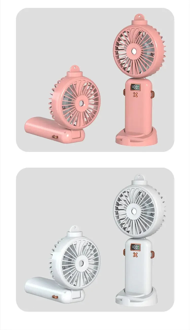 Mini Handheld Small Fan Portable Desk Misting Fan USB Rechargeable Portable Small Air Cooler Cooling Spray Humidifier Fan