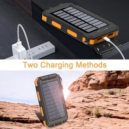 Solar Power Bank 80000mAh Portable Charging Poverbank External Battery Charger Strong Light LDE Light for All Smartphones