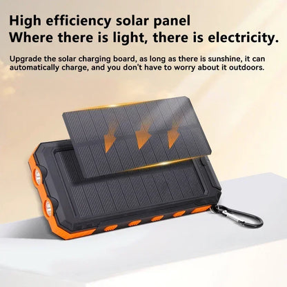 VIVO 500000mAh Solar Power Bank Portable Large Capacity Charger Compatible USB-A And USB-C With Flashlight For iPhone Huawei