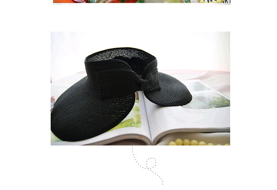 Women Summer Visors Hat Hat - Stylish and UV-Resistant for Outdoor HikingFoldable Sun Cap Wide Large Brim Beach Straw Hats Chape