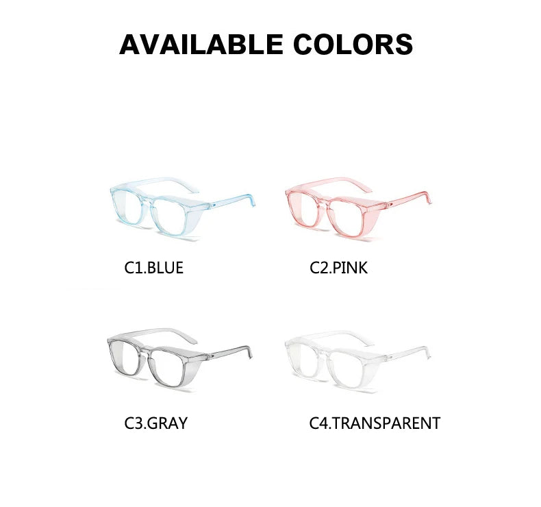Safety Glasses Anti Fog Goggles Protective Glasses Side Shields Anti Blue Light protection Eye Glasses for Men Women Reading Gla
