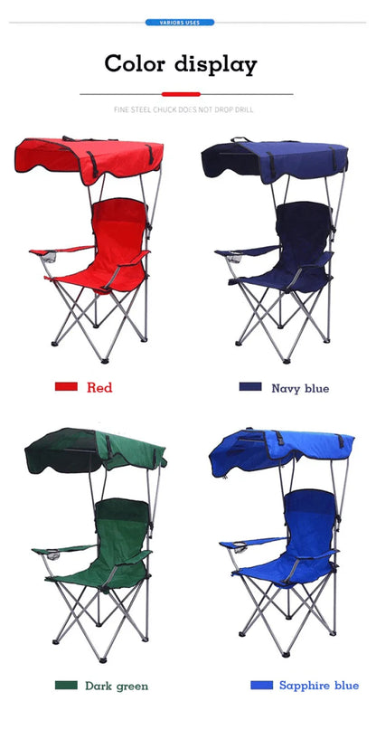 Stylish and Practical Beach Chair with Umbrella and Cooler Bag, Suitable for Picnics and Outdoor Activities