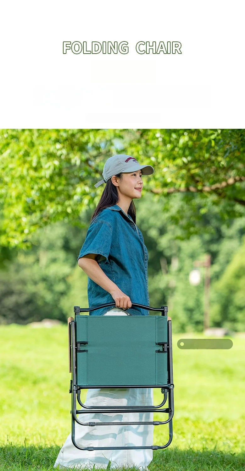 GIANXI Summer Outdoor Camping Green Folding Chair Aluminum Black Frame Portable ultra-light Fishing Chair Barbecue Beach Chair