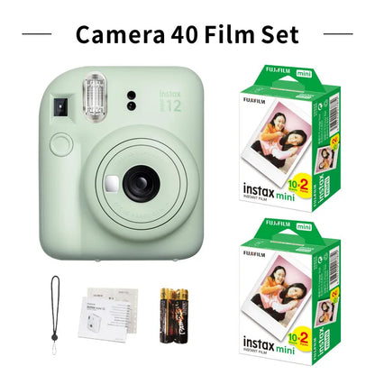 Genuine Fujifilm Instax Mini 12 Instant Camera With 20 Sheets Mini Film Paper Camera Shoulder Strap Bag Accessories Gift Suit