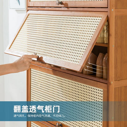 Imitation rattan woven shoe cabinet, simple shoe rack at the door of the home, economical, good-looking indoors