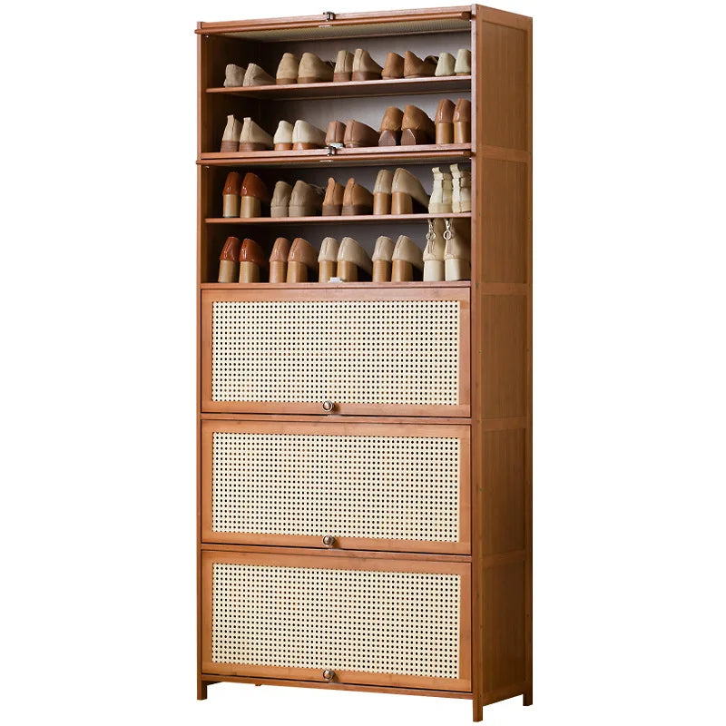 Imitation rattan woven shoe cabinet, simple shoe rack at the door of the home, economical, good-looking indoors