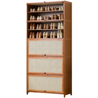 Imitation rattan woven shoe cabinet, simple shoe rack at the door of the home, economical, good-looking indoors