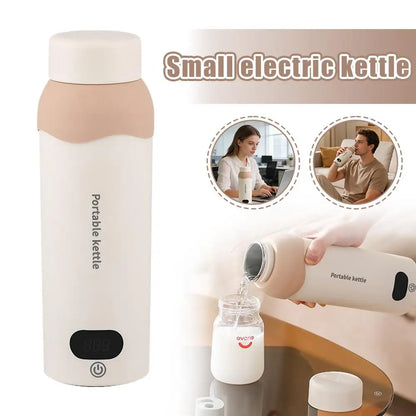 500ml LCD Electric Kettle WIth 304 Stainless Steel Hotel Camping 6 Temperature Control USB Portable Travel Heating Water Cup