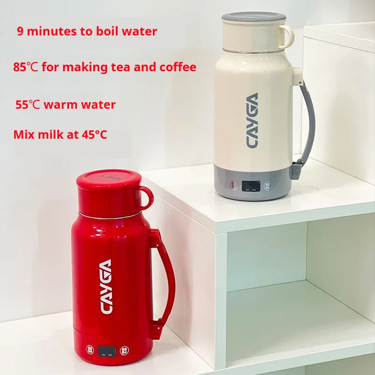 Large Capacity Travel Electric Kettle Constant Temperature Water Boiler Dual Lid Design 110V Portable Insulated Kettle