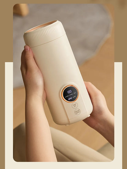 LED Digital Display Boiling Water Electric Bottle 220V 400W Leakproof Travel Milk Coffee Heating Cup Portable Hot Water Kettle